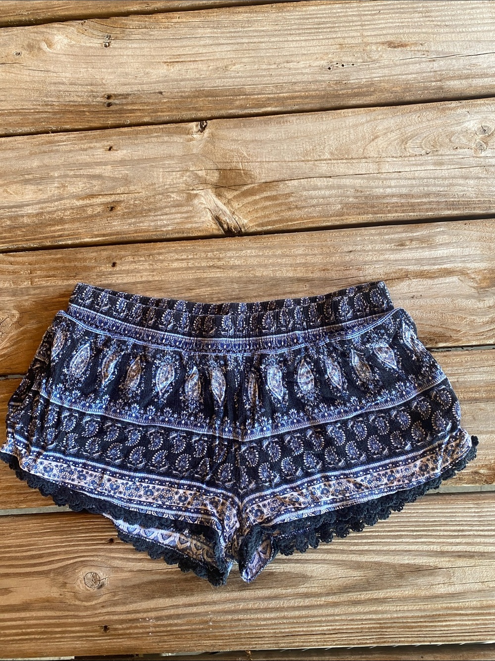 Boho Paisley Print Women’s Shorts - Navy